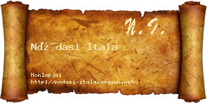 Nádasi Itala névjegykártya